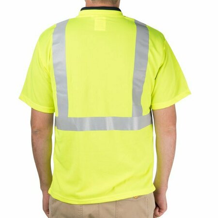 CORDOVA Cordova Lime Class 2 Mesh Short Sleeve High Visibility Safety Shirt with Reflective Tape 486V4112XL